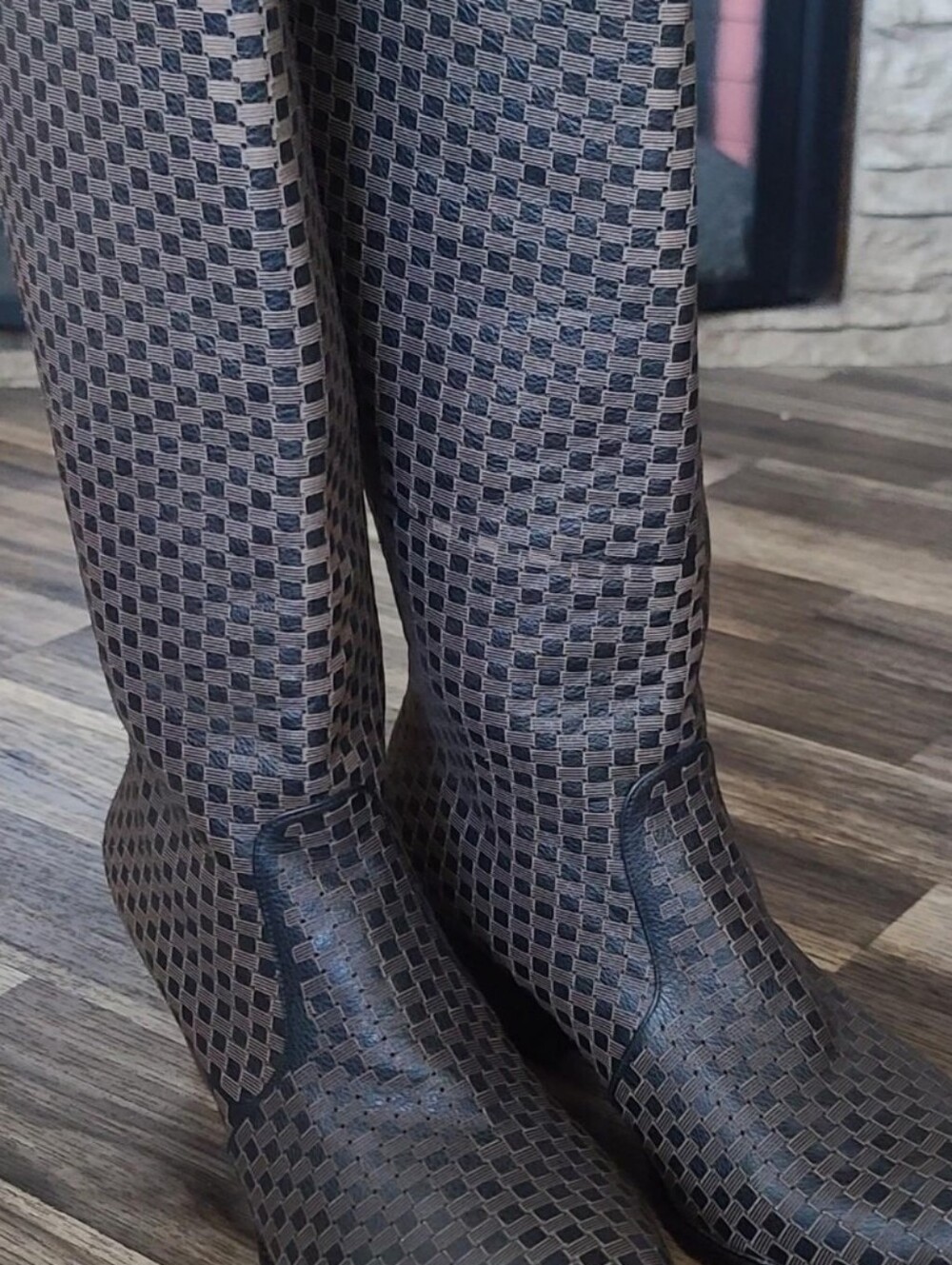 Artemis brown and black knee high boots